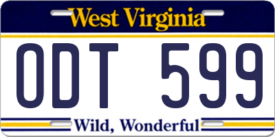 WV license plate ODT599