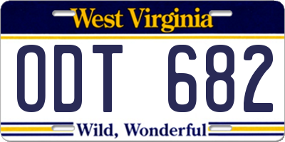 WV license plate ODT682