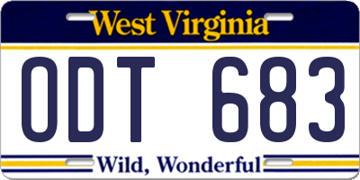 WV license plate ODT683