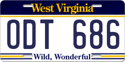 WV license plate ODT686