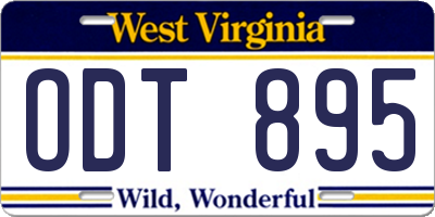 WV license plate ODT895
