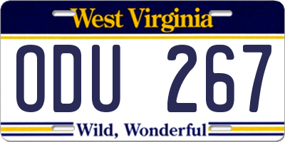 WV license plate ODU267