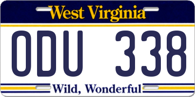 WV license plate ODU338