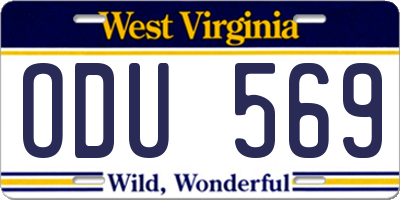 WV license plate ODU569