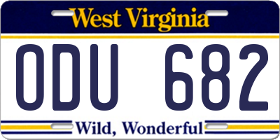 WV license plate ODU682