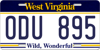 WV license plate ODU895