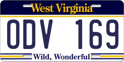 WV license plate ODV169