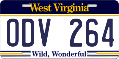 WV license plate ODV264