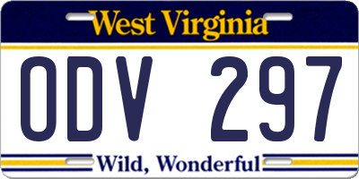 WV license plate ODV297