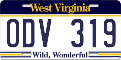 WV license plate ODV319