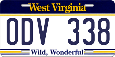 WV license plate ODV338