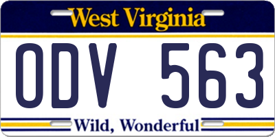 WV license plate ODV563