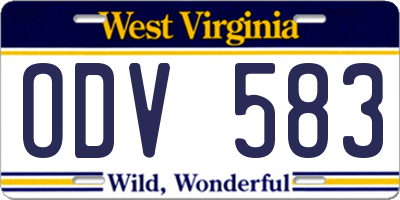 WV license plate ODV583