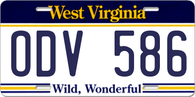 WV license plate ODV586