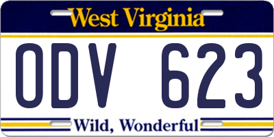WV license plate ODV623