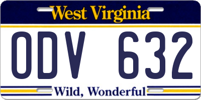 WV license plate ODV632