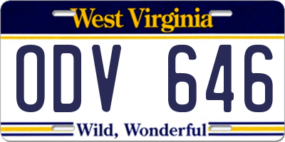 WV license plate ODV646