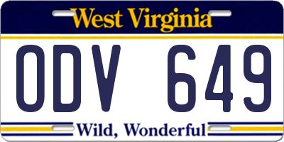 WV license plate ODV649