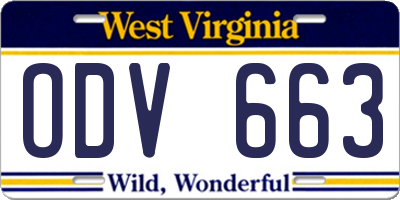 WV license plate ODV663