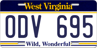WV license plate ODV695