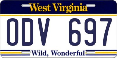 WV license plate ODV697