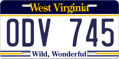 WV license plate ODV745