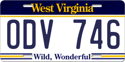 WV license plate ODV746