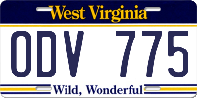 WV license plate ODV775