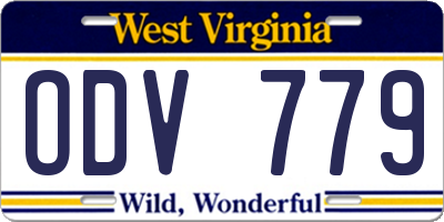 WV license plate ODV779