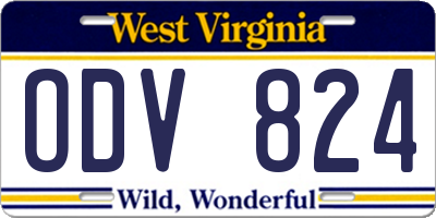 WV license plate ODV824