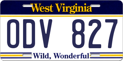 WV license plate ODV827