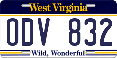 WV license plate ODV832