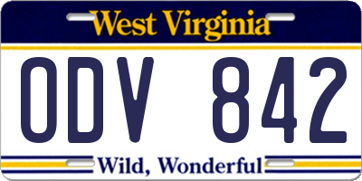 WV license plate ODV842