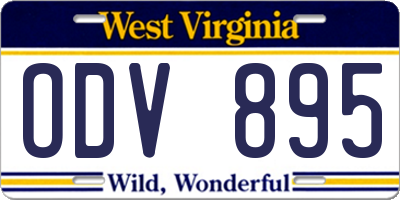 WV license plate ODV895