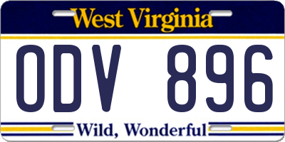 WV license plate ODV896