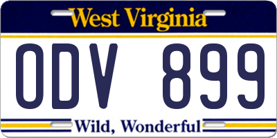 WV license plate ODV899