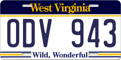 WV license plate ODV943
