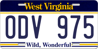 WV license plate ODV975