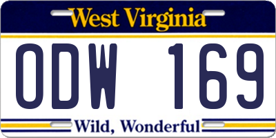 WV license plate ODW169