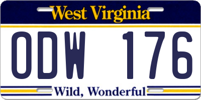 WV license plate ODW176