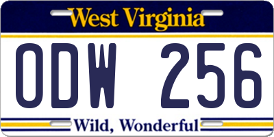 WV license plate ODW256