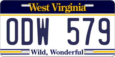 WV license plate ODW579