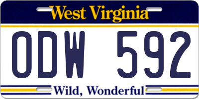 WV license plate ODW592
