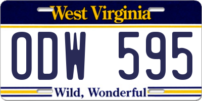 WV license plate ODW595