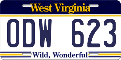 WV license plate ODW623
