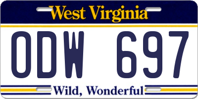 WV license plate ODW697