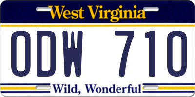 WV license plate ODW710