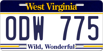 WV license plate ODW775