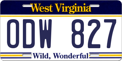 WV license plate ODW827