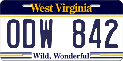 WV license plate ODW842